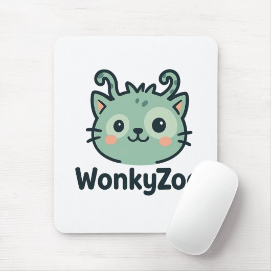Wonky Zoo Cat Mousepad | Funny Desk Accessoire Muismat (Met muis)