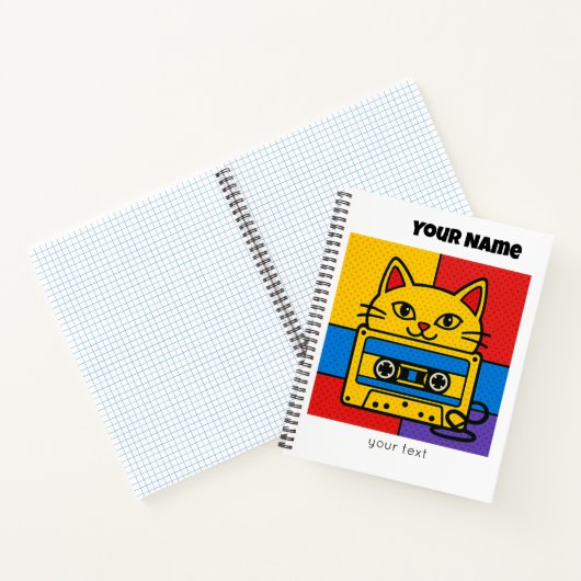 Wonky Zoo Catsette Spiral Notebook Notitieboek (Binnen)