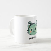 Wonky Zoo Chat Mug Personnalisé | Ajouter votre te (Devant gauche)