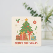 Wonky Zoo Christmas Flat Holiday Kaart (Staand voorkant)