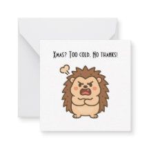 Wonky Zoo de Noël Moody Hedgehog - Carte à note pl