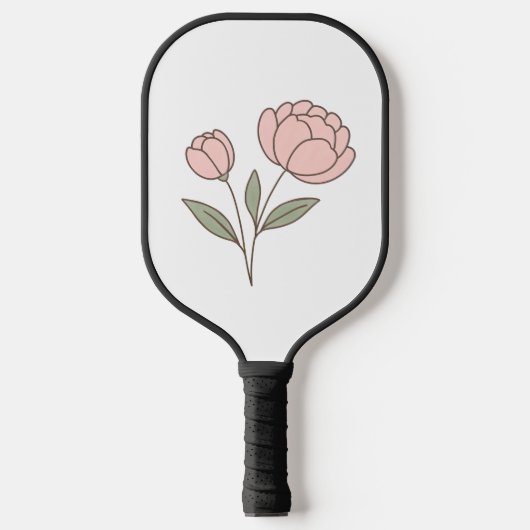 Wonky Zoo Peonies Pickleball Paddle (Voorkant)