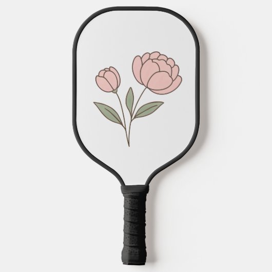 Wonky Zoo Peonies Pickleball Paddle (Achterkant)