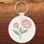 Wonky Zoo Peonies Sleutelhanger (Achterkant)