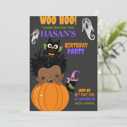 Woo Hoo Birthday Invitation Kaart (Staand voorkant)