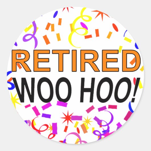 Woo Hoo Confetti Ronde Sticker (Voorkant)
