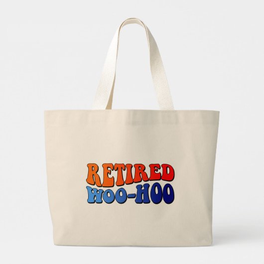 Woo Hoo Groovy Tekst in ruste Grote Tote Bag (Achterkant)