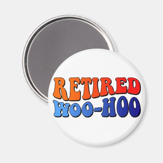 Woo Hoo  Groovy Tekst in ruste Magneet (Voorkant / Achterkant)