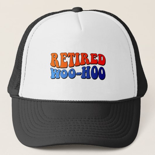 Woo Hoo  Groovy Tekst in ruste Trucker Pet (Voorkant)