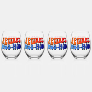 Woo Hoo  Groovy Tekst in ruste Wijnglas Zonder Voet