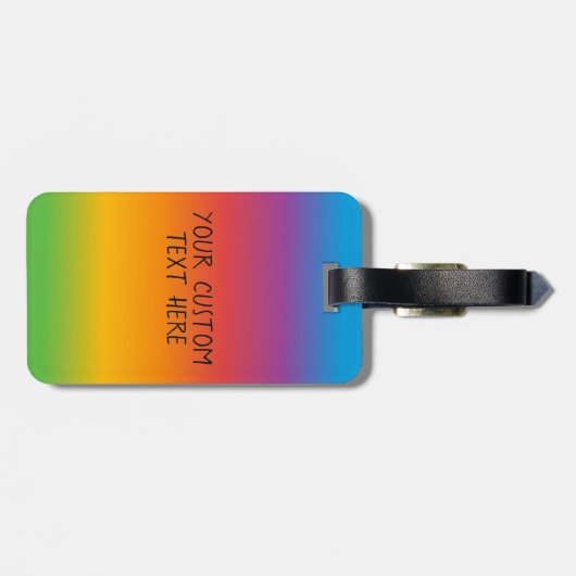 Woo Hoo Ik ben hier gepersonaliseerde regenboogbag Bagagelabel (Achterkant horizontaal)