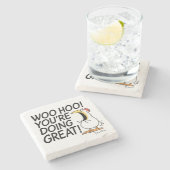 WOO HOO! JE DOET GROOT! Sandra Boynton Stenen Onderzetter (Zijkant)