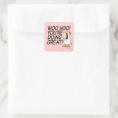 WOO HOO! JE DOET GROOT! Sandra Boynton Vierkante Sticker (Tas)