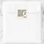 WOO HOO! JE DOET GROOT! Sandra Boynton Vierkante Sticker (Tas)