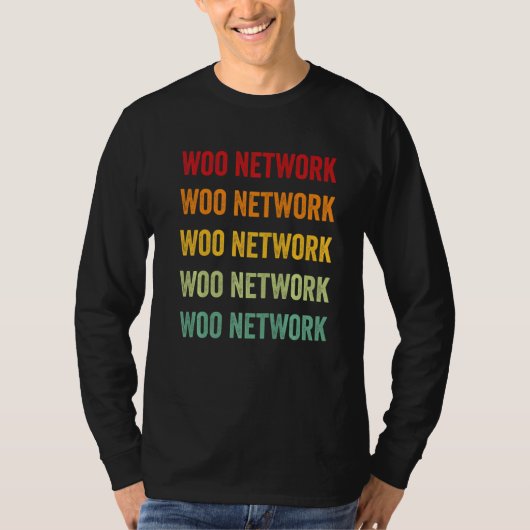 Woo Network Crypto Rainbow Text T-shirt (Voorkant)