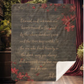 Wood and Cherry Blossom Custom Message Sherpa Deken