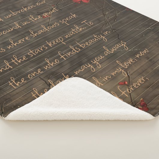 Wood and Cherry Blossom Custom Message Sherpa Deken (3/4)