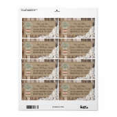 Wood Baby's Breath Lace Rustiek Bruiloft Label (Full Sheet)