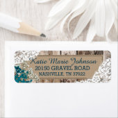 Wood Baby's Breath Lace Rustiek Bruiloft Label (Insitu)