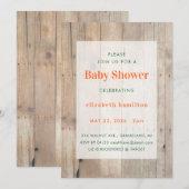 Wood Background Baby Shower Invitation (Devant / Derrière)