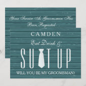 Wood Background Suitup... zal je mijn huisvrouw zi Kaart (Voorkant / Achterkant)