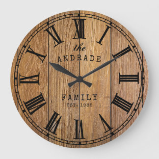 Wood Barn Rustige Familie Naam Farmhouse Jaar Wood Grote Klok