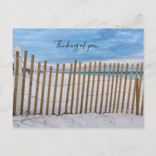 Wood Beach Fence Sunrise Destin Thinking Briefkaar Briefkaart