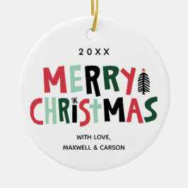 Wood Block Tree Custom Ornaming Keramisch Ornament