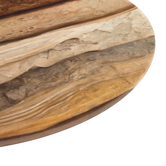 Wood Board Effect Ronde Glass Cutting Board Snijplank (Hoek)