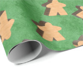 Wood board Game Meeples on Green Cadeaupapier (Rol Hoek)