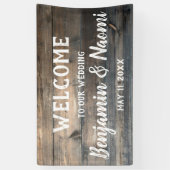 Wood Boards Weddenschap Welkomstbanner Spandoek (Verticaal)