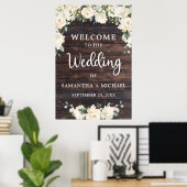 Wood  bruiloft welkom bord boho poster (Thuiskantoor)