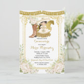 Wood Charro White Charra Quinceanera Invitation (Debout devant)