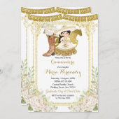 Wood Charro White Charra Quinceanera Invitation (Devant / Derrière)