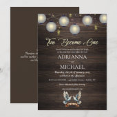 Wood Christian Religious Wedding Invitation Kaart (Voorkant / Achterkant)
