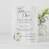 Wood Christian Two Become One Wedding Kaart (Staand voorkant)