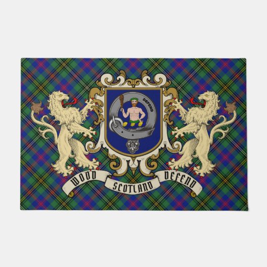 Wood Clan Badge & Tartan Deurmat (Voorkant)