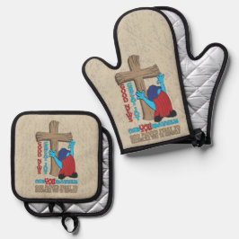 Wood Cross Cuz You Matter Gospel T-shirt Ovenwant & Pannenlap Set