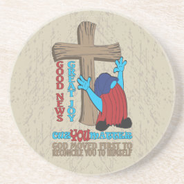 Wood Cross Cuz You Matter Gospel T-shirt Zandsteen Onderzetter