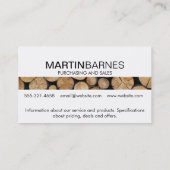 Wood Cut \ Logs \ tabs Visitekaartje (Achterkant)