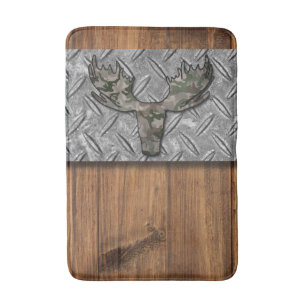 Wood Diamond Bord Camouflage Deer Head Badmat