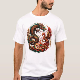 Wood Dragon en Phoenix T-shirt