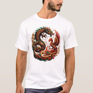 Wood Dragon en Phoenix T-shirt