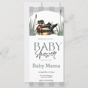 Wood Duck Baby shower Nodig Slim uit Kaart