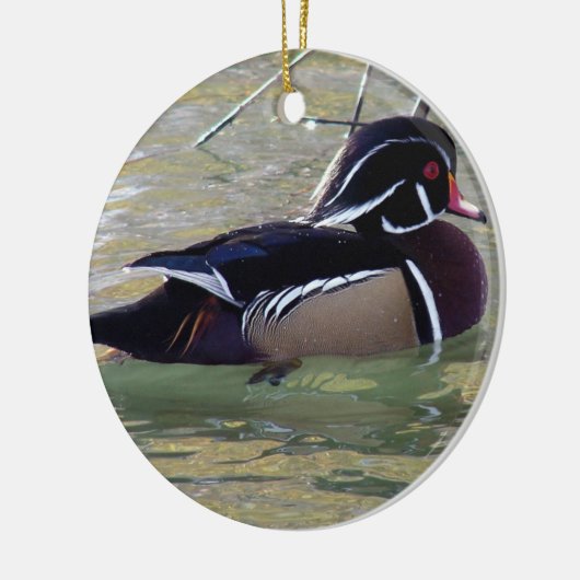 Wood Duck Drake Keramisch Ornament (Links)