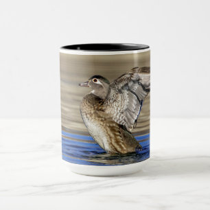 Wood Duck flapte haar vleugels Mok