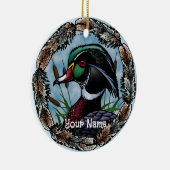 Wood Duck Head aangepaste naam ornament (Rechts)