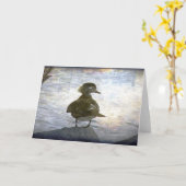 Wood Duck Hen Kaart (Gele Bloem)