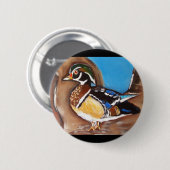 WOOD DUCK RONDE BUTTON 5,7 CM (Voorkant /achterkant)