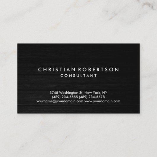 Wood Effet Grey Carte de visite consultant moderne (Devant)